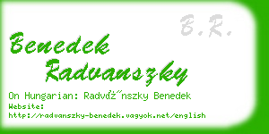 benedek radvanszky business card